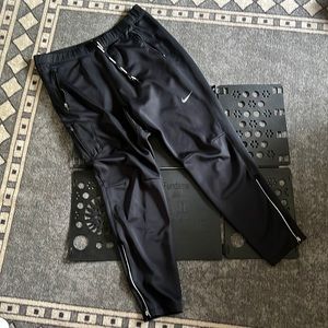 NIKE RUNNING TRACK PANTS JOGGERS BLACK 684702-010 DRI-FIT